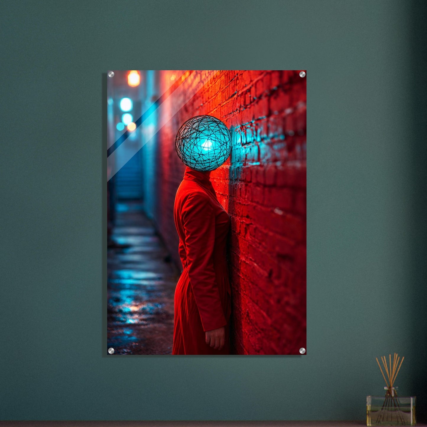 Neon Alley Portrait Acrylic Print Neon-noir - Cyberpunk Style