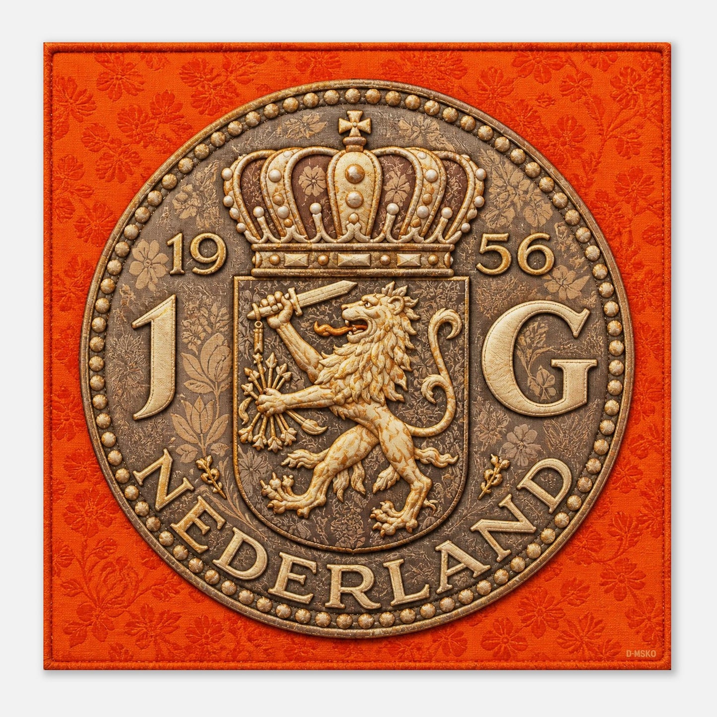 Dutch Guilder Heritage Vintage-Numismatic Matte Paper Poster