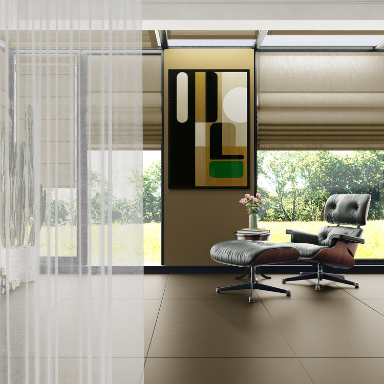 Bauhaus collection cover — geometric mid-century composition in warm neutral tones by Damsko Art