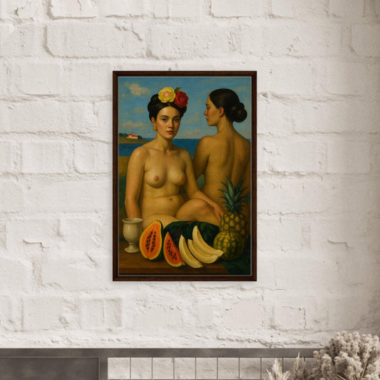 Seaside Goddesses Framed Canvas Classical-Realism Coastal