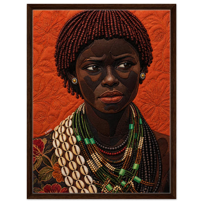 African Portrait Framed Canvas Quilt-Inspired - Bisa Butler Style