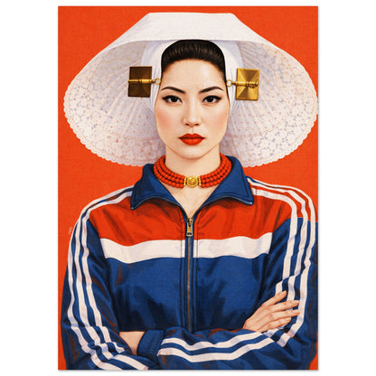 Asian Woman Photo-Realistic Matte Paper Poster - Pop Art Style