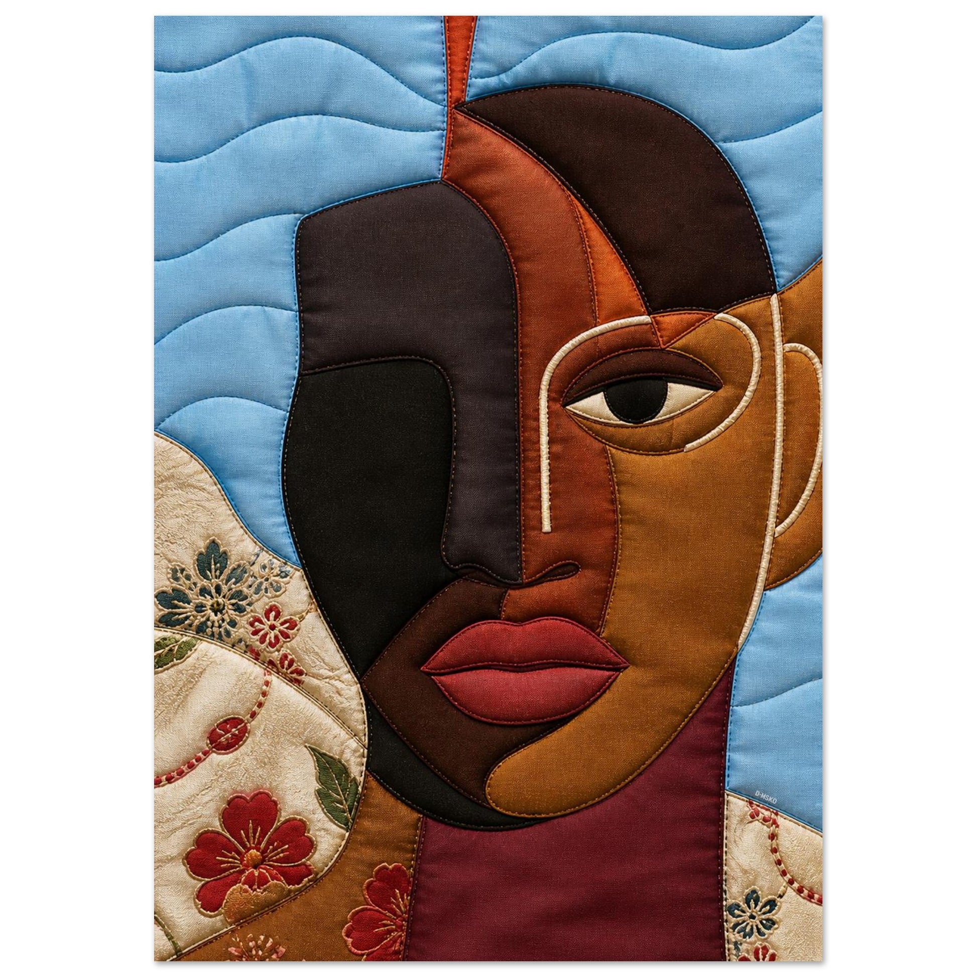 The Split Self Quilt-Inspired Matte Paper Poster - Bisa Butler Style