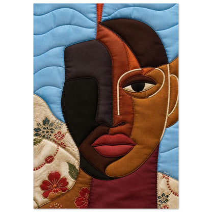 The Split Self Quilt-Inspired Matte Paper Poster - Bisa Butler Style