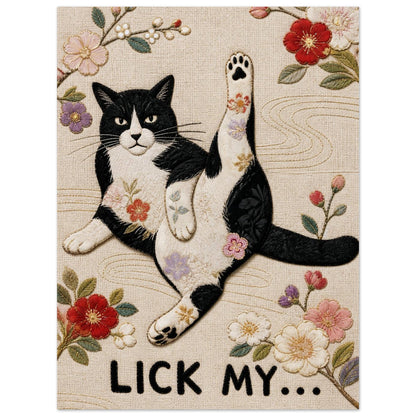 Lick My... Textile-Inspired Matte Paper Poster - Japanese Kimono Style