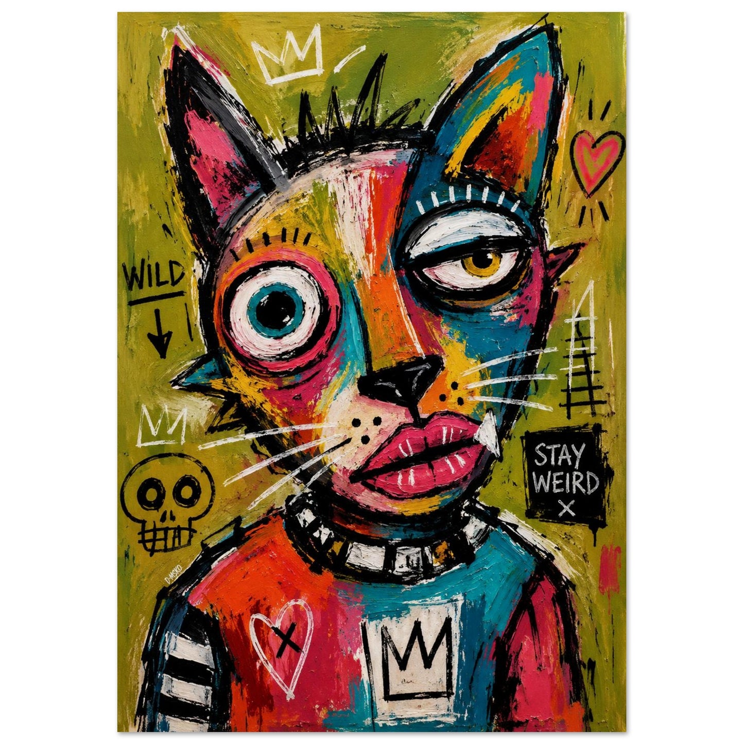 Stay Weird Street-Art Matte Paper Poster - Basquiat Style