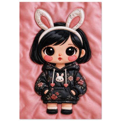 Bunny Bloom Museum Quality Matte Paper Poster Kawaii Quilted-Style