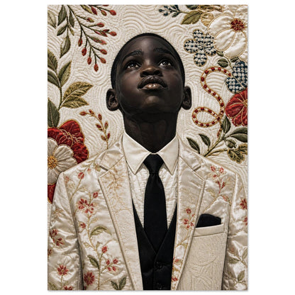 Titel Quilt-Inspired Textile-Collage Matte Paper Poster