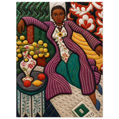 Citrus Lounge Museum-Quality Matte Paper Poster - Quilt-Inspired