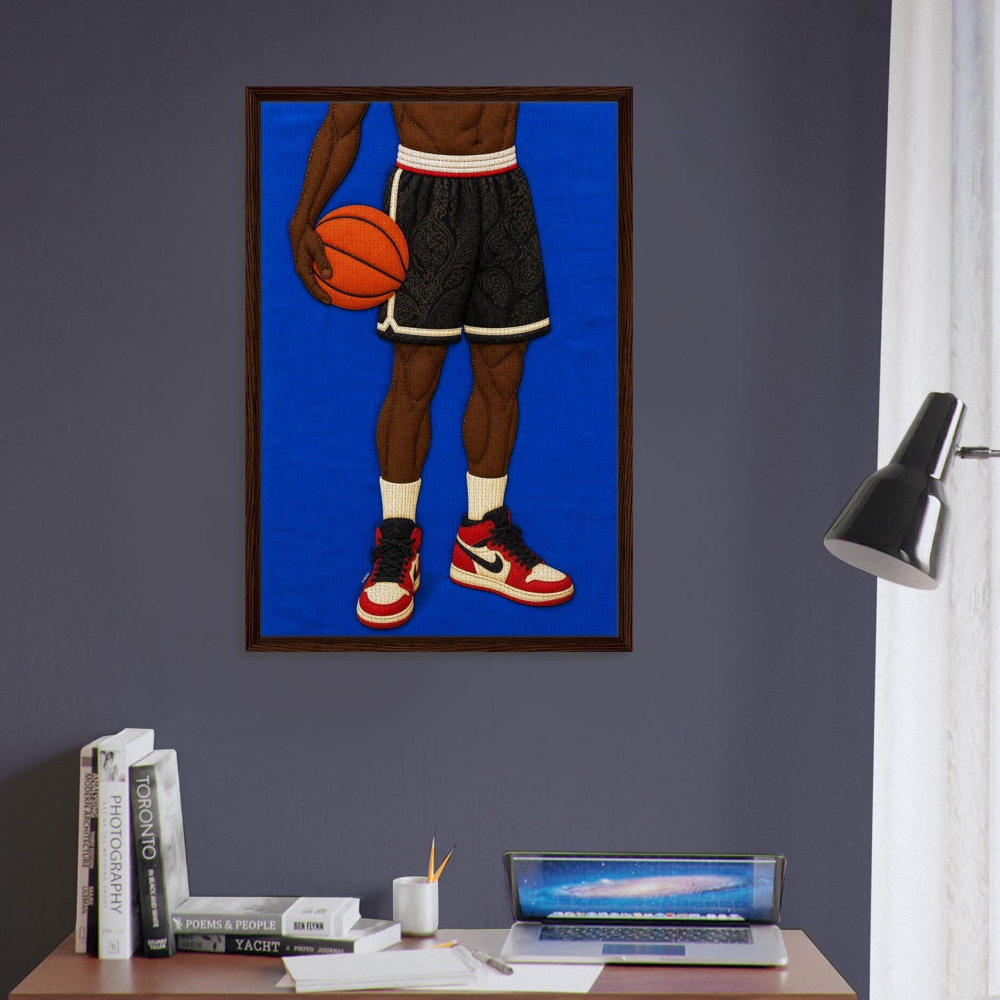 The Quiet Dribble Framed Canvas Quilt-Inspired - Bisa Butler Style