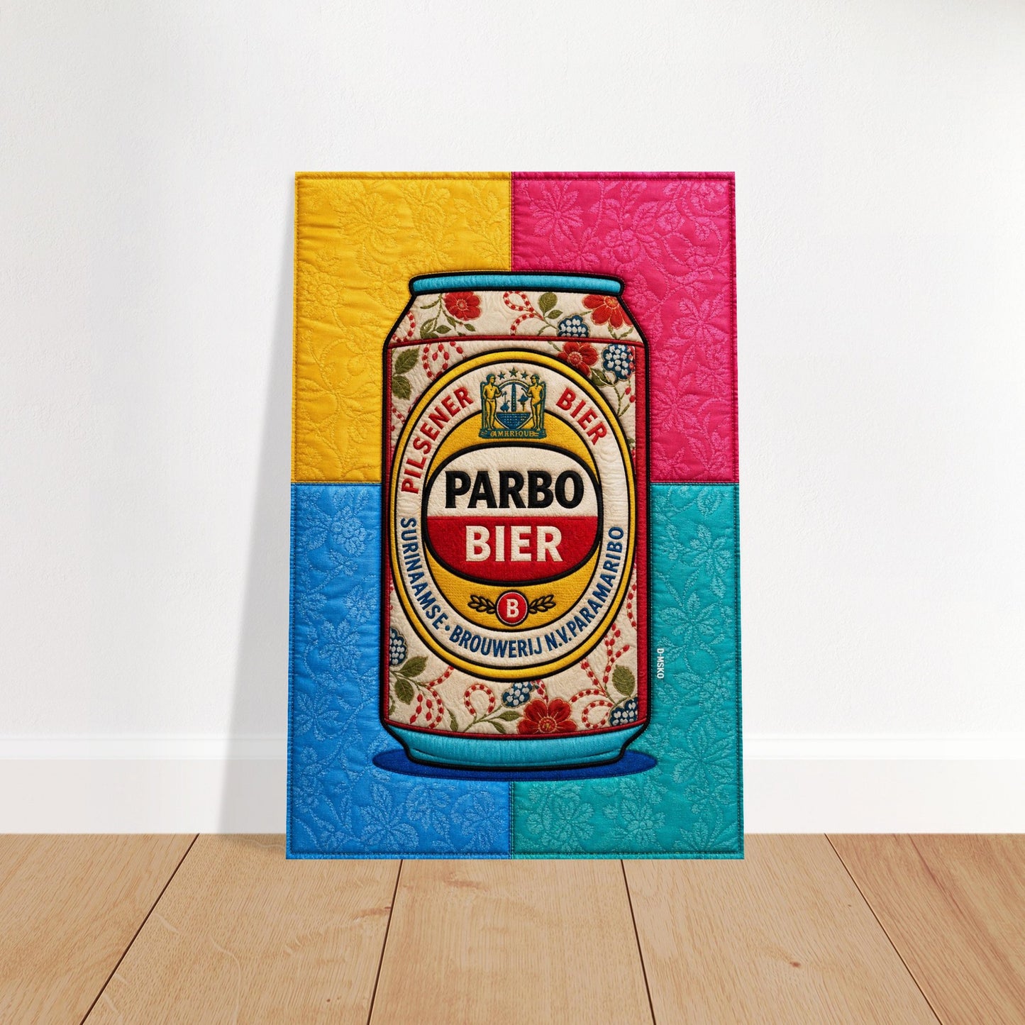 Paramaribo Pilsner Matte Paper Poster Quilt-Inspired - Pop Art Style