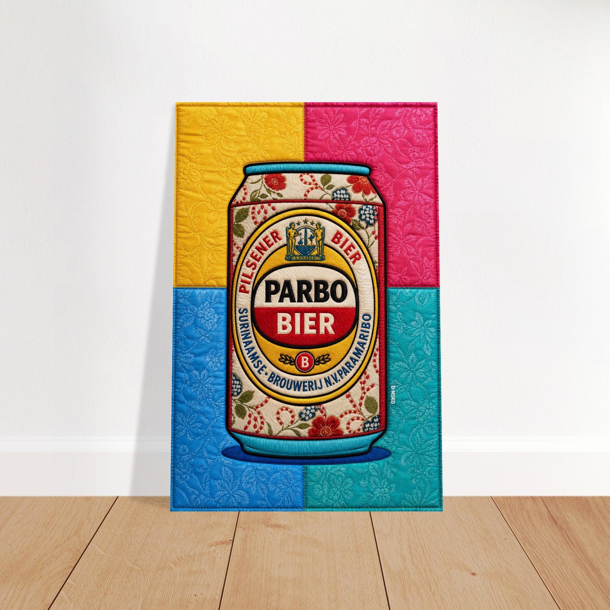 Paramaribo Pilsner Matte Paper Poster Quilt-Inspired - Pop Art Style