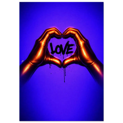 Black Love Hands Neon-Pop Museum-Quality Matte Paper Poster