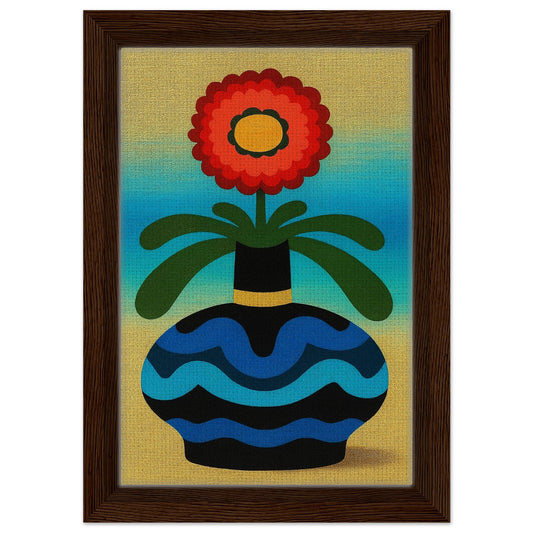 Sunlit Blossom Abstract Matte Paper Poster - Mid-Century Modern