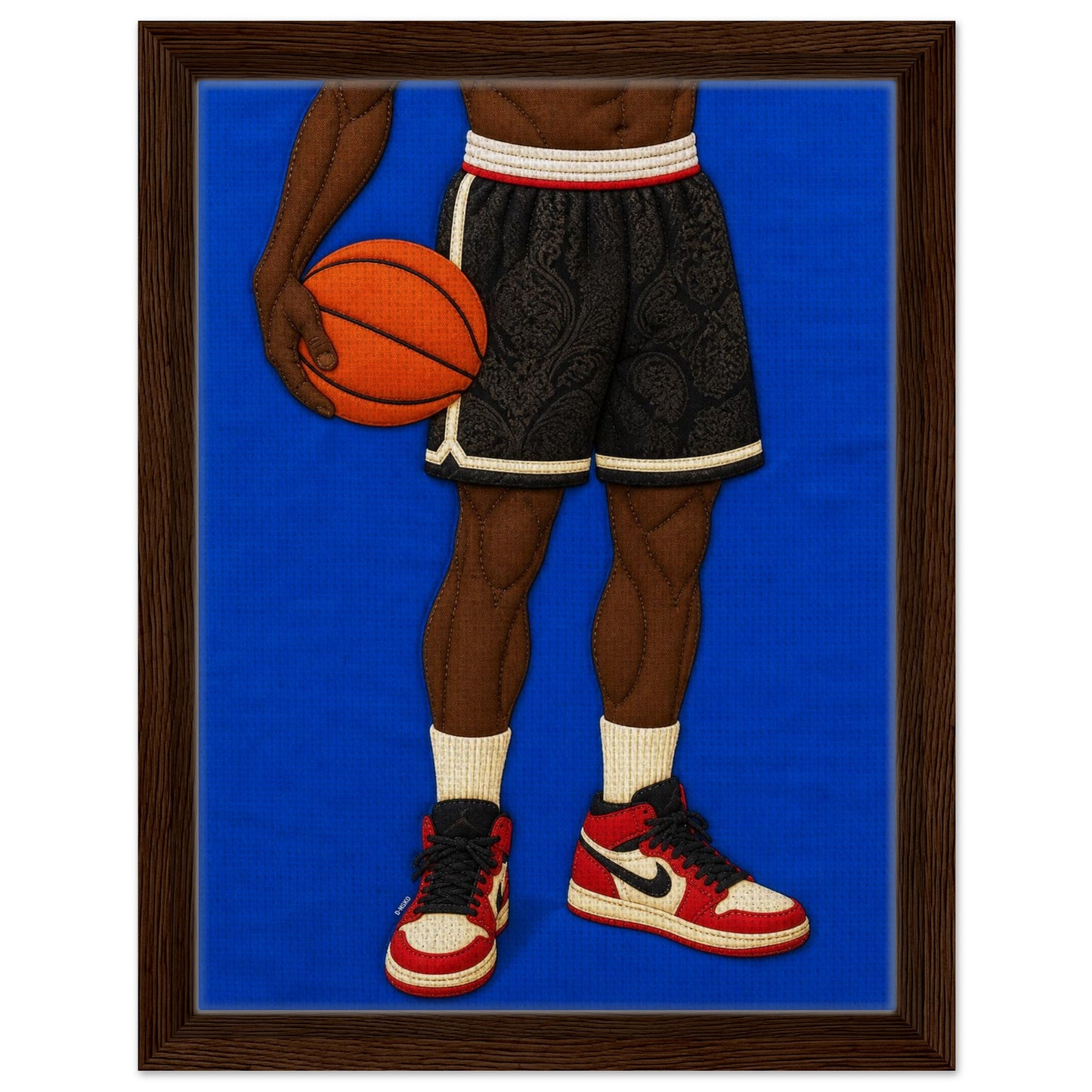 The Quiet Dribble Framed Canvas Quilt-Inspired - Bisa Butler Style