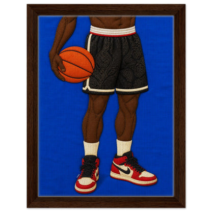 The Quiet Dribble Framed Canvas Quilt-Inspired - Bisa Butler Style