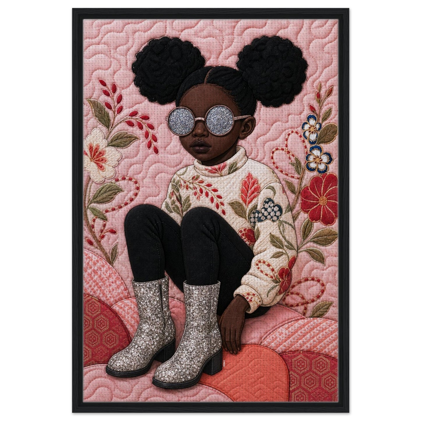 Glitter Gaze Quilt-Inspired Poster on Matte Museum-Quality Paper