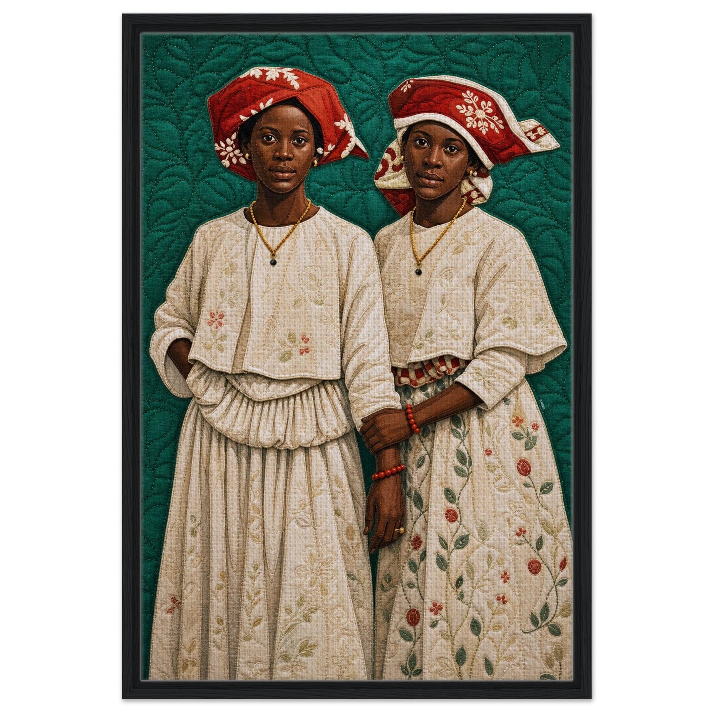Surinamese Kotomisi Framed Canvas Quilted-Style - Bisa Butler Style
