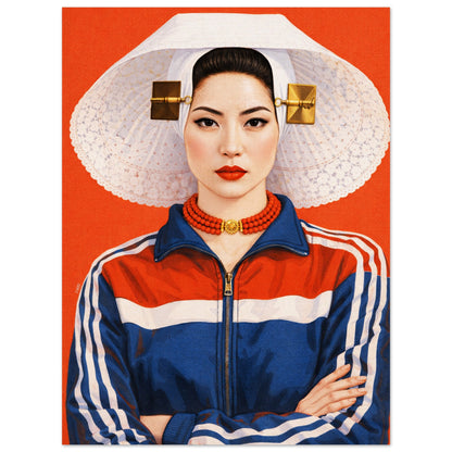 Asian Woman Photo-Realistic Matte Paper Poster - Pop Art Style