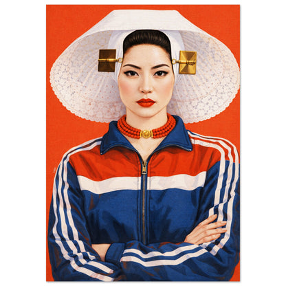 Asian Woman Photo-Realistic Matte Paper Poster - Pop Art Style