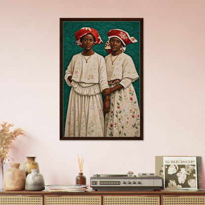 Surinamese Kotomisi Framed Canvas Quilted-Style - Bisa Butler Style
