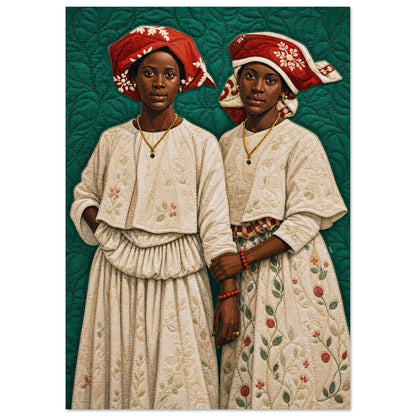 Surinamese Kotomisi Quilt-Inspired Afrocentric Matte Paper Poster