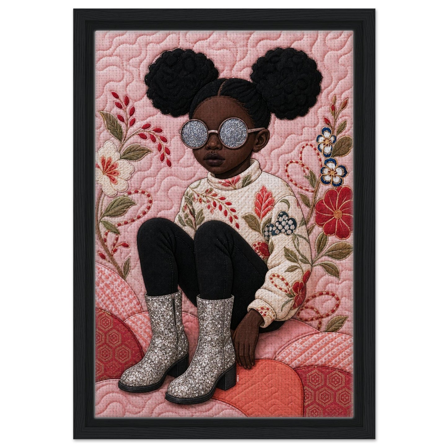 Glitter Gaze Quilt-Inspired Poster on Matte Museum-Quality Paper