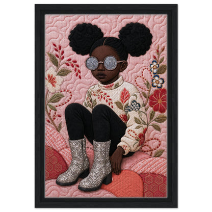Glitter Gaze Quilt-Inspired Poster on Matte Museum-Quality Paper