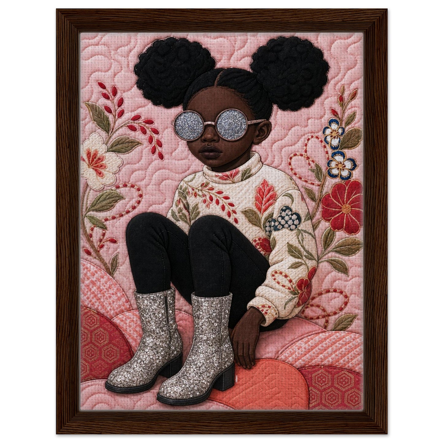 Glitter Gaze Quilt-Inspired Poster on Matte Museum-Quality Paper