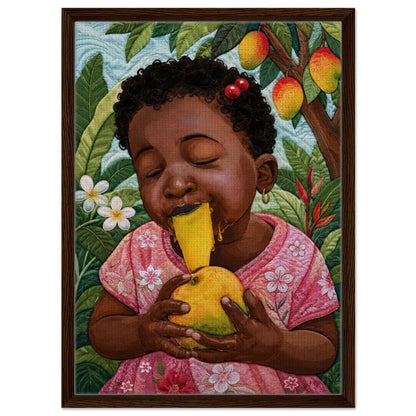 Mango Joy Framed Canvas Quilt-Inspired Tropical - Bisa Butler Style