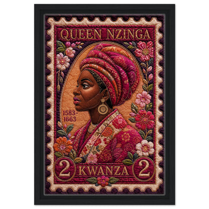 Queen Nzinga Quilt-Inspired Matte Poster