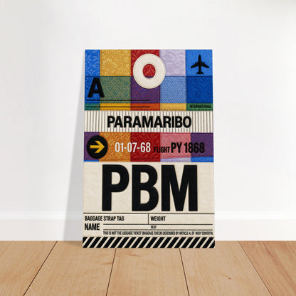 Paramaribo PBM Quilted-Style Luggage-Tag Matte Paper Poster