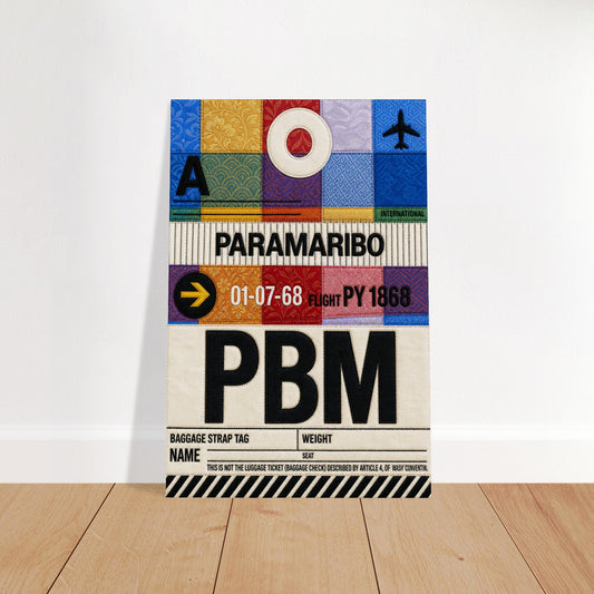 Paramaribo PBM Quilted-Style Luggage-Tag Matte Paper Poster