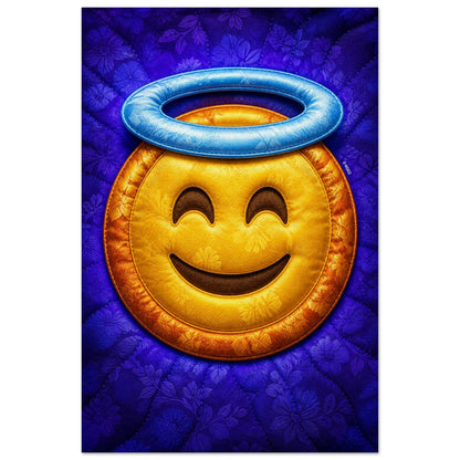 Halo Smile Quilt-Inspired Pop-Art Museum-Quality Matte Paper Poster