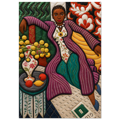 Citrus Lounge Museum-Quality Matte Paper Poster - Quilt-Inspired
