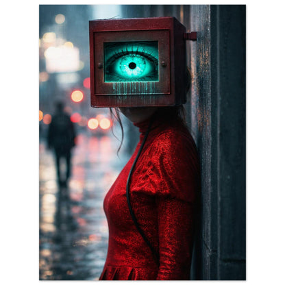 Neon Watcher Cyberpunk-Surreal Museum Quality Matte Paper Poster