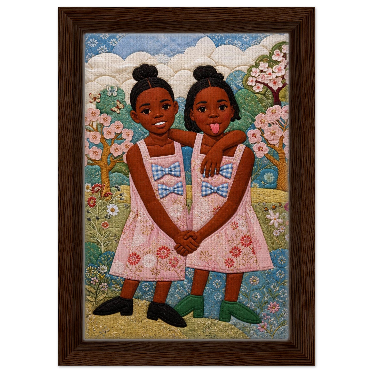 Sister Garden Quilt Poster on Matte Paper