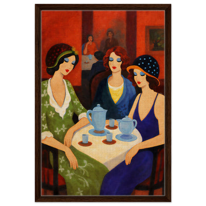 Tea Room Trio Framed Canvas Art-Deco 1920s-Inspired