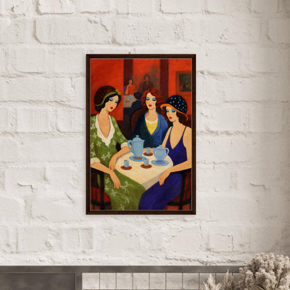 Tea Room Trio Framed Canvas Art-Deco 1920s-Inspired