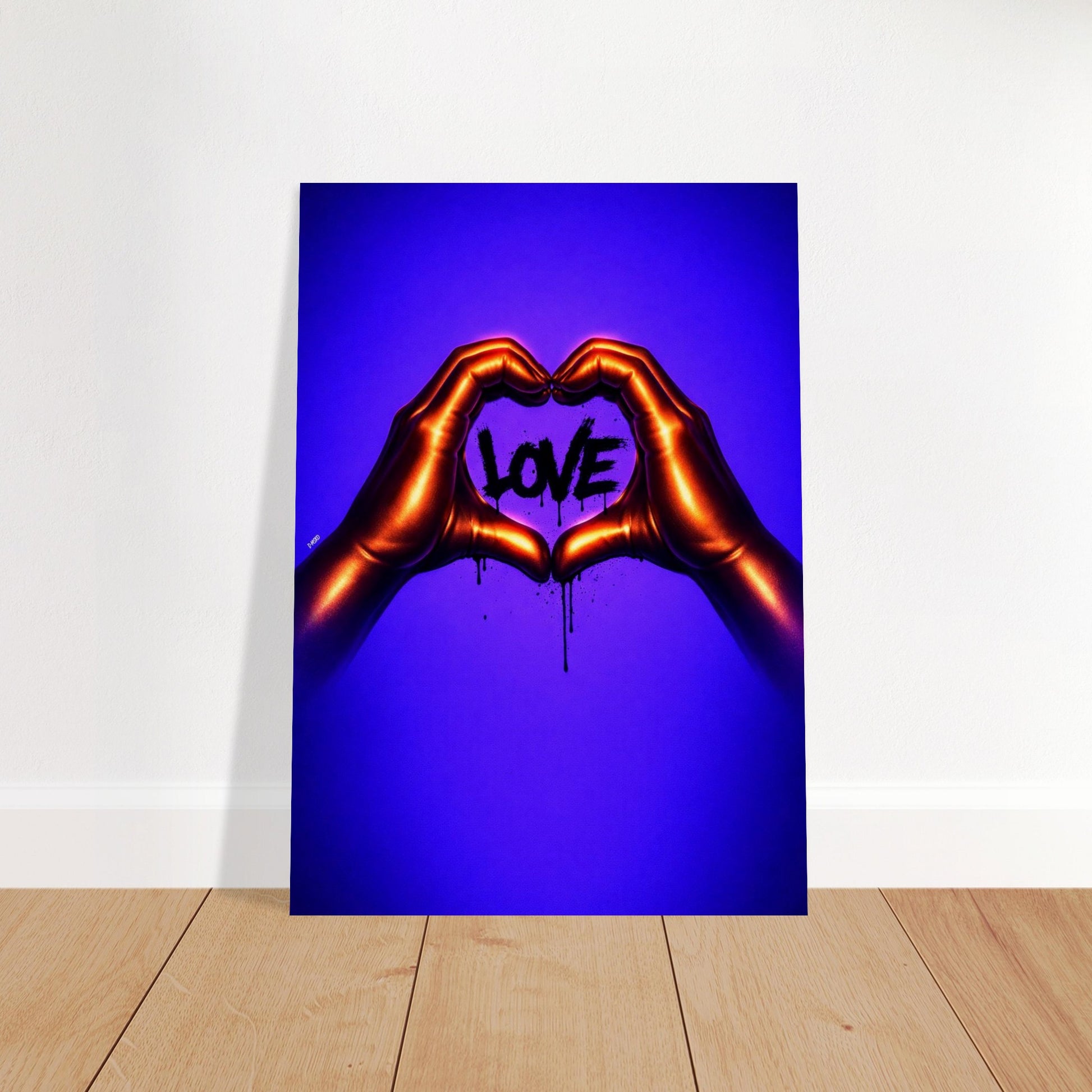 Black Love Hands Neon-Pop Museum-Quality Matte Paper Poster
