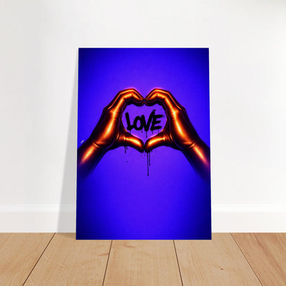 Black Love Hands Neon-Pop Museum-Quality Matte Paper Poster