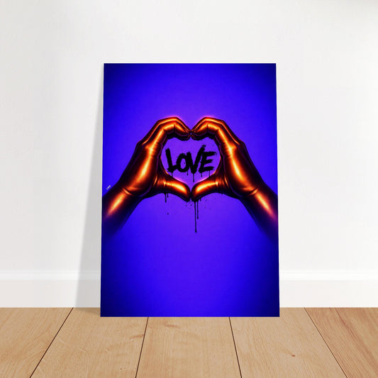 Black Love Hands Neon-Pop Museum-Quality Matte Paper Poster