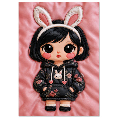 Bunny Bloom Museum Quality Matte Paper Poster Kawaii Quilted-Style