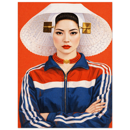 Asian Woman Photo-Realistic Matte Paper Poster - Pop Art Style