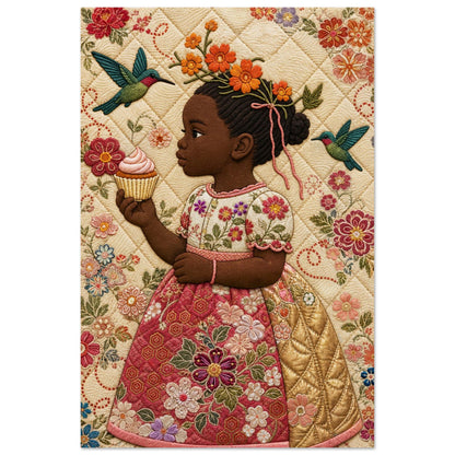 Petite Bloom Quilt-Inspired Matte Poster - Bisa Butler Style
