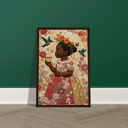 Little Bloom Quilted-Style Museum-Quality Matte Paper Poster