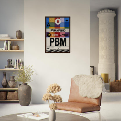Paramaribo PBM Framed Canvas Quilted-Style Vintage-Travel