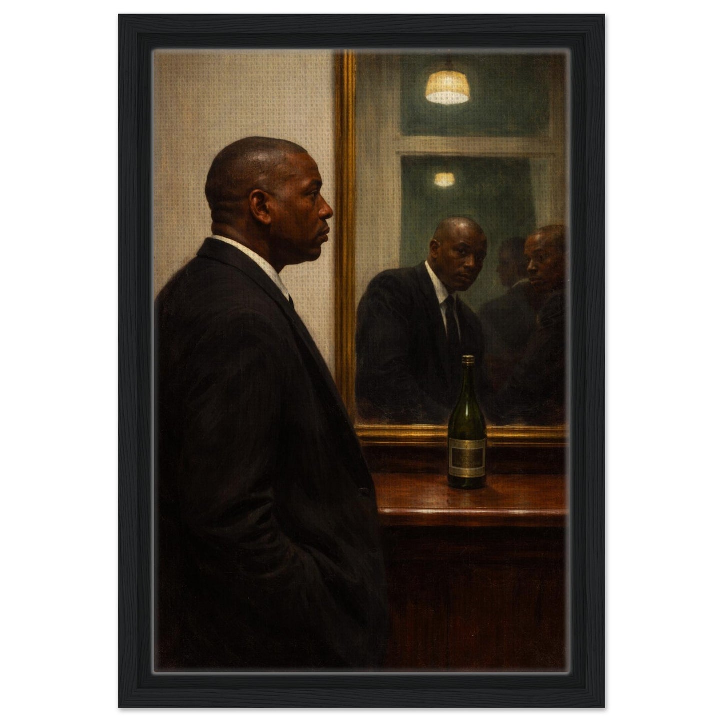 Quiet Reflection Framed Canvas Moody-Portrait Oil-Paint