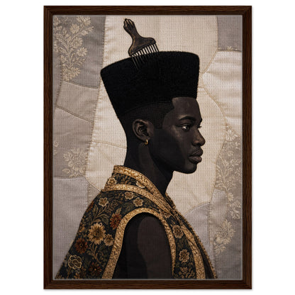 Black Man Afrocentric Matte Paper Poster - Quilt-Inspired Art