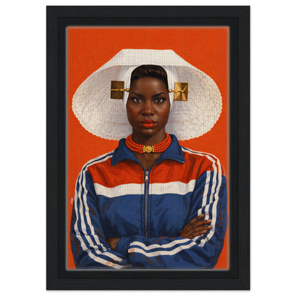 Zeeland Bonnet Portrait Framed Canvas Contemporary-Realist